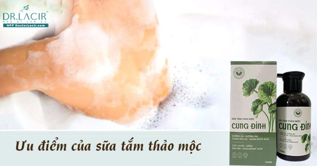 Chăm sóc da với sữa tắm thảo mộc Cung Đình